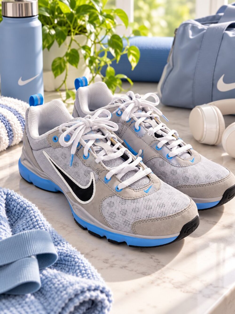 Nike Flex TR Women's Gray Blue Training Sneakers Size 8.5 443836-003 - Picture 2 of 3